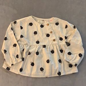 Zara Apple cotton blouse/top 2/3 yrs